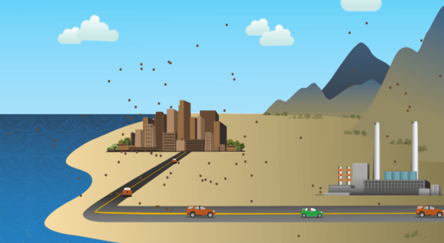 Air pollution simulation screen shot